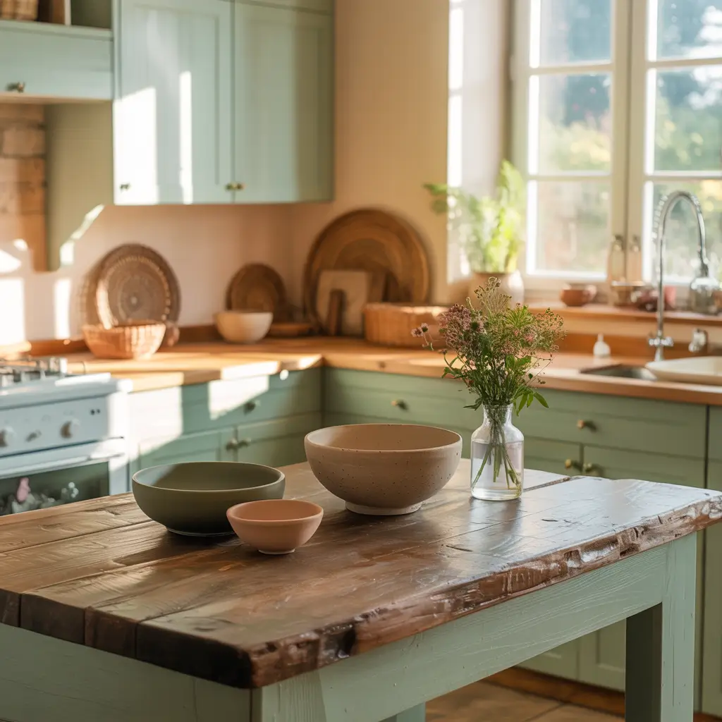 Green and Brown Kitchen Ideas