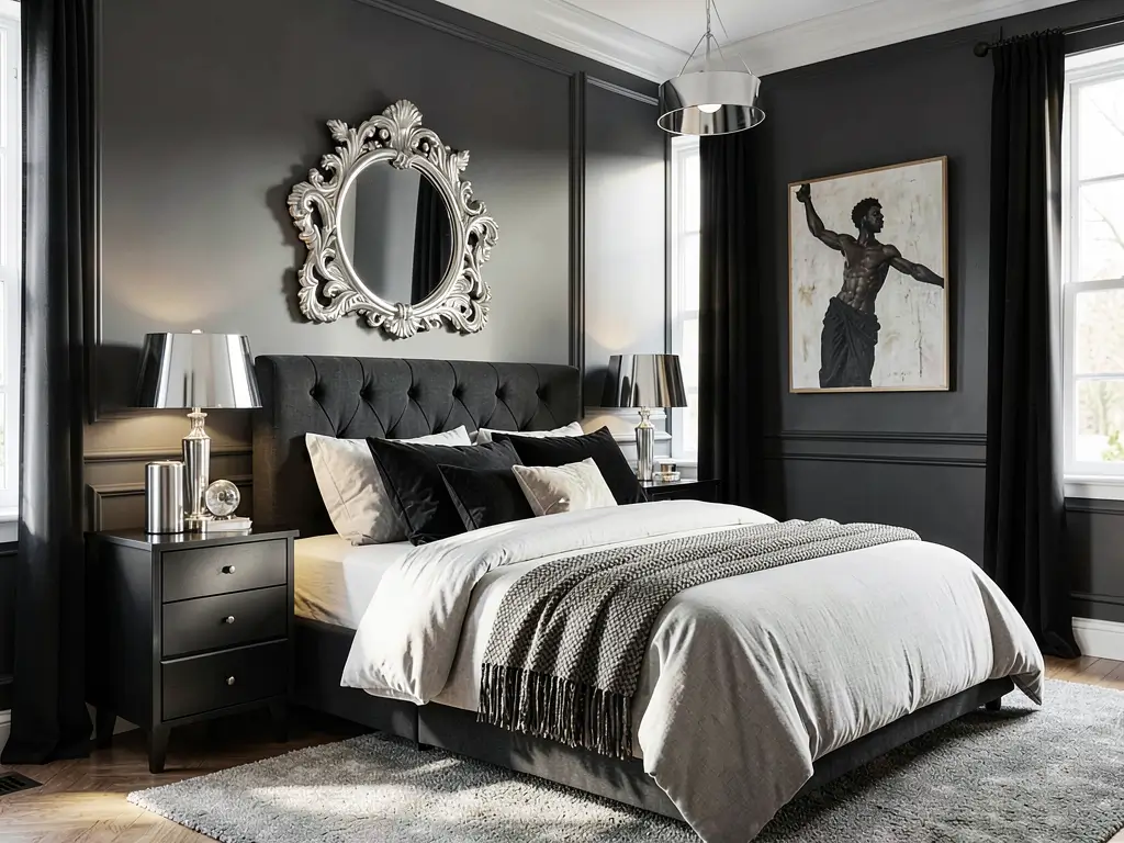Black and Silver Bedroom Ideas