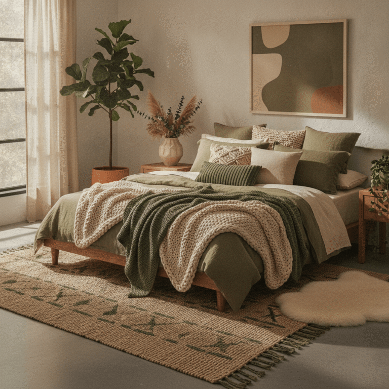 15 Serene Olive Green and Beige Bedroom Ideas with Designer Touches