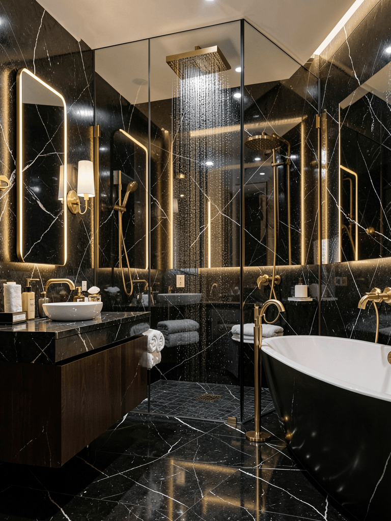 15 Elegant Black Marble Bathroom Ideas for Luxury Living